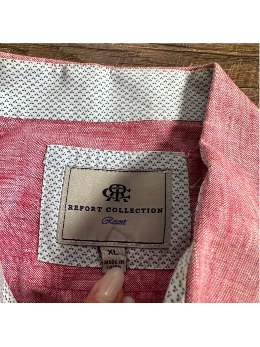 Men's Report Collection Resort Button-Up Shirt XL Pink Summer - Picture 3 of 8